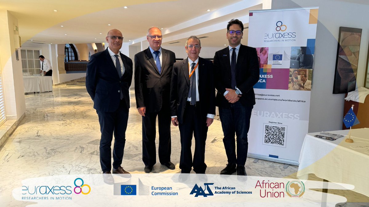 EURAXESSAfrica's tweet photo. 📸 Photos vividly captured moments of dynamic exchange among representatives from the @EU_Commission (EC), the @AASciences , and senior Tunisian R&I officials at the #EURAXESS stand 🚀
☞Read more 👇
https://t.co/DEoXCzoTm2
#EUAfrica #HorizonEU #ARISE2024 #AfricanScience https://t.co/rAW4Zcb2oA