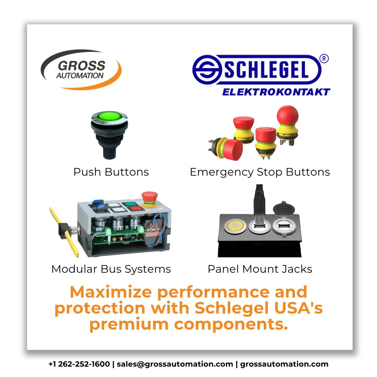 Why Schlegel? 
 ·Innovative designs
 ·Robust performance
 ·Uncompromising quality
 Learn more at grossautomation.com/manufacturer/S…. To request a quote, reach out via email at sales@grossautomation.com, or contact us directly at +1 262-252-1600.