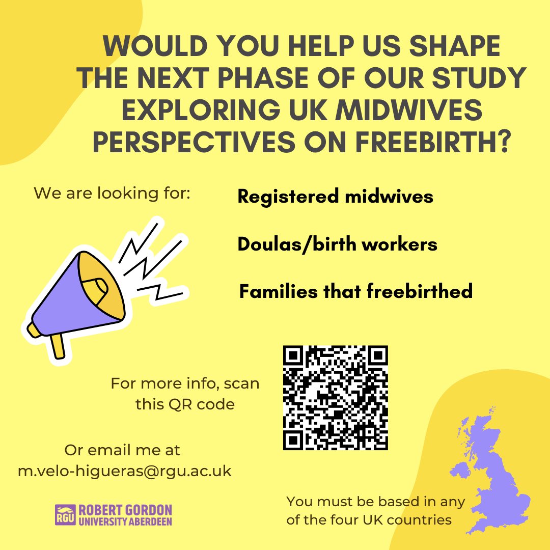 📣📣are you a UK #midwife? #doula with experience of supporting #freebirth ? or perhaps a woman/ non-binary/trans person who freebirthed in UK? Then, please 🙏🏼 consider becoming a stakeholder to help me shape the next phase of my PhD research! More info, app.onlinesurveys.jisc.ac.uk/s/robertgordon…