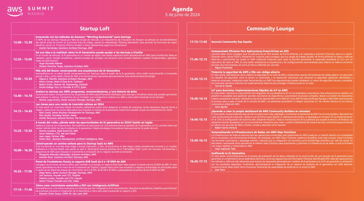 AWS España (@awscloud_es) on Twitter photo Accede a nuestra web o a nuestra app "AWS Events" 📱 y descubre todo lo que tenemos preparado para tí esta tarde en el #AWSSummit Madrid 🎯 go.aws/4aQnUW0 Accede a nuestra web o a nuestra app "AWS Events" 📱 y descubre todo lo que tenemos preparado para tí esta tarde en el #AWSSummit Madrid 🎯 go.aws/4aQnUW0