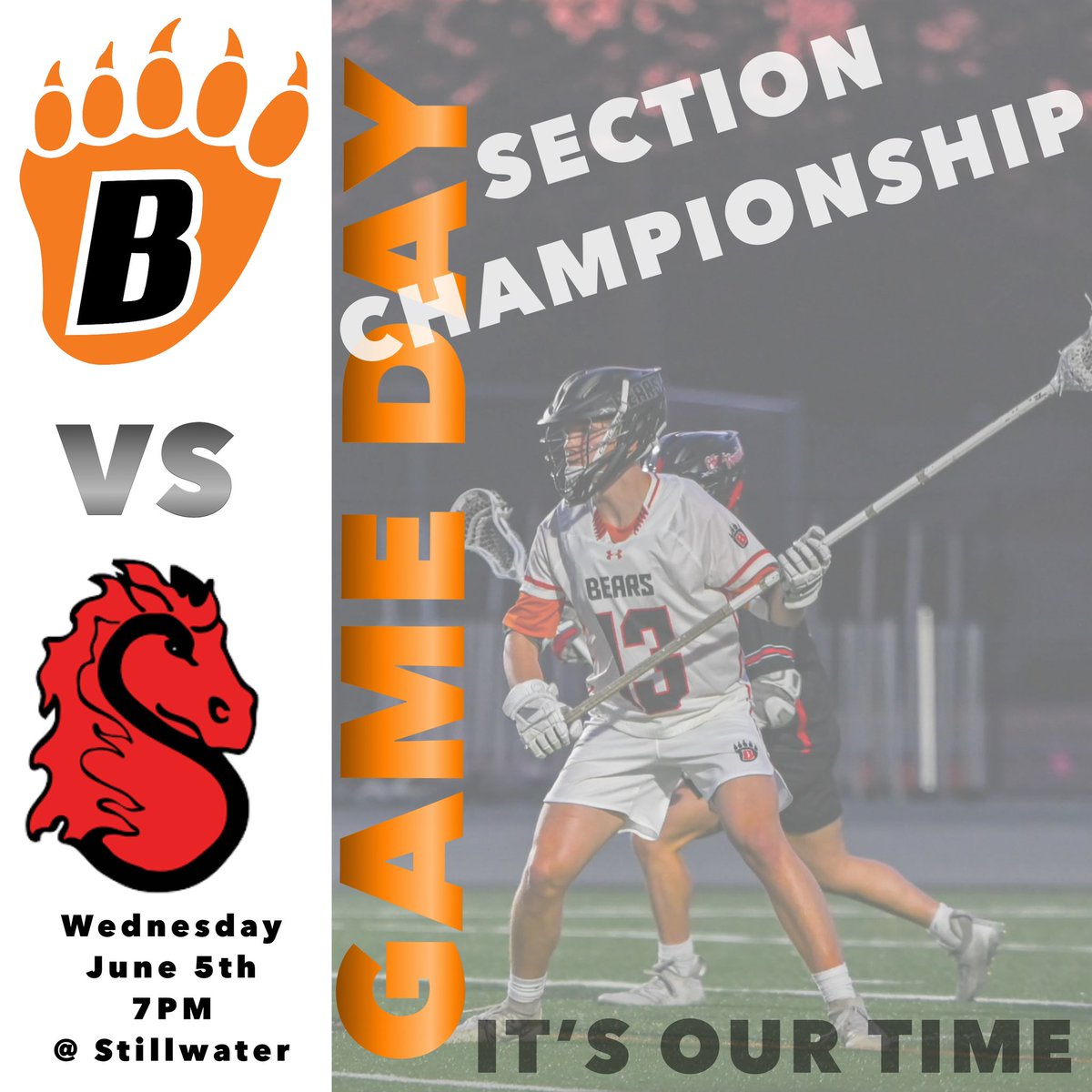 BLACK OUT TONIGHT!! BE THERE AS THE BEARS TAKE ON STILLWATER FOR THE SECTION CHAMPIONSHIP!! LET’S GO!!!