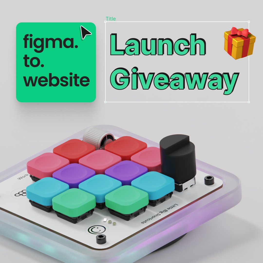 figma.to.website (@figma_to_web) on Twitter photo Launch giveaway: 2 #Figma Creator Micros from <a href="/work_louder/">work louder®</a> 😱
To celebrate figma.to.website 👉 Figma's missing PUBLISH button for your designs
To participate:
1️⃣ Follow (so we can DM you)
2️⃣ Retweet
3️⃣ Comment with "Clicky" or "Silent" to pick the version you want 🤗 Launch giveaway: 2 #Figma Creator Micros from <a href="/work_louder/">work louder®</a> 😱
To celebrate figma.to.website 👉 Figma's missing PUBLISH button for your designs
To participate:
1️⃣ Follow (so we can DM you)
2️⃣ Retweet
3️⃣ Comment with "Clicky" or "Silent" to pick the version you want 🤗
