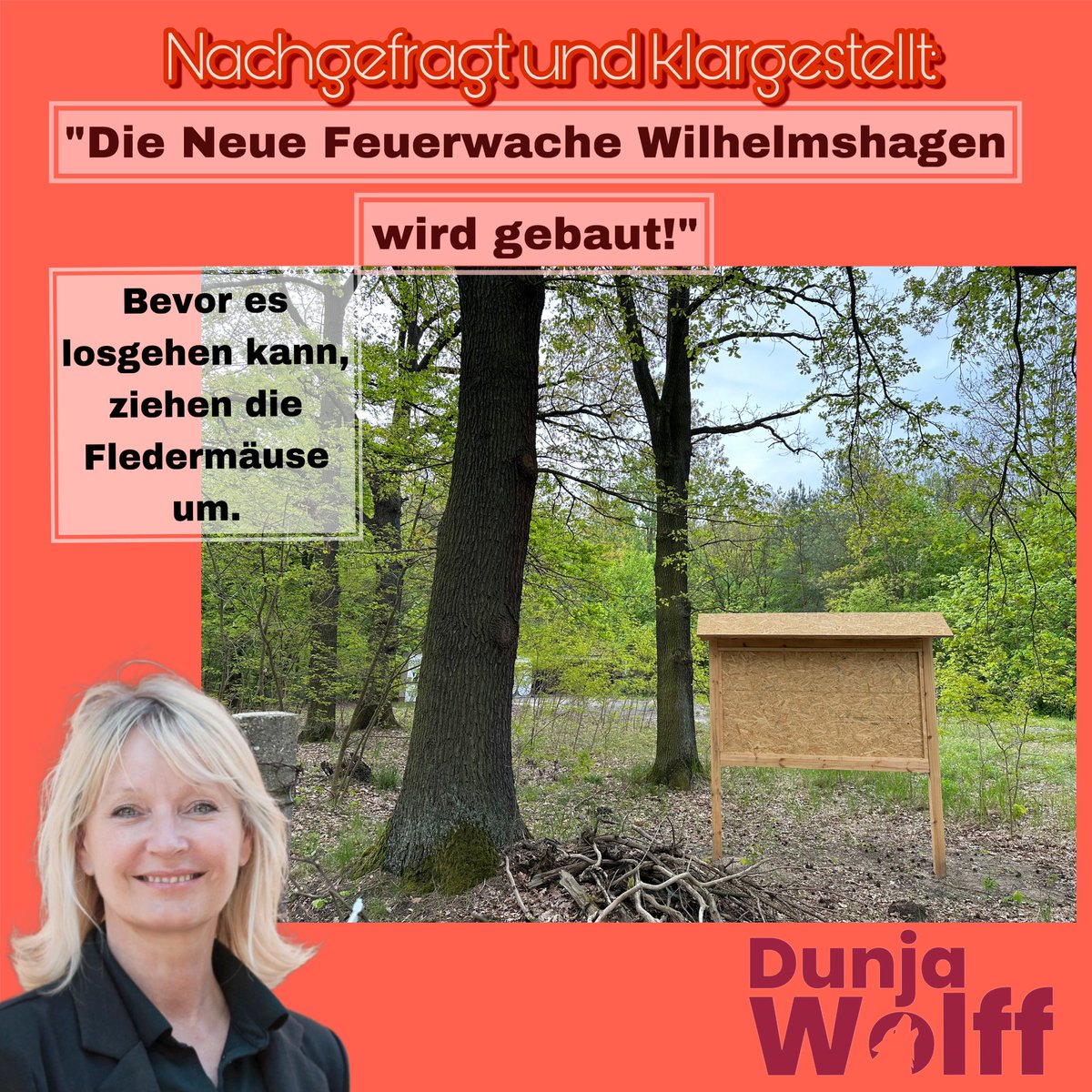 Es ist so wichtig unsere Freiwillige Feuerwehr zu unterstützen!
Die Neue Feuerwache der FFW Wilhelmshagen wird gebaut werden! Das hat mir die Senatorin für Inneres und Sport gestern mitgeteilt. Die Finanzierung erfolgt über SIWA=Sondervermögen Infrastruktur der Wachsenden Stadt.