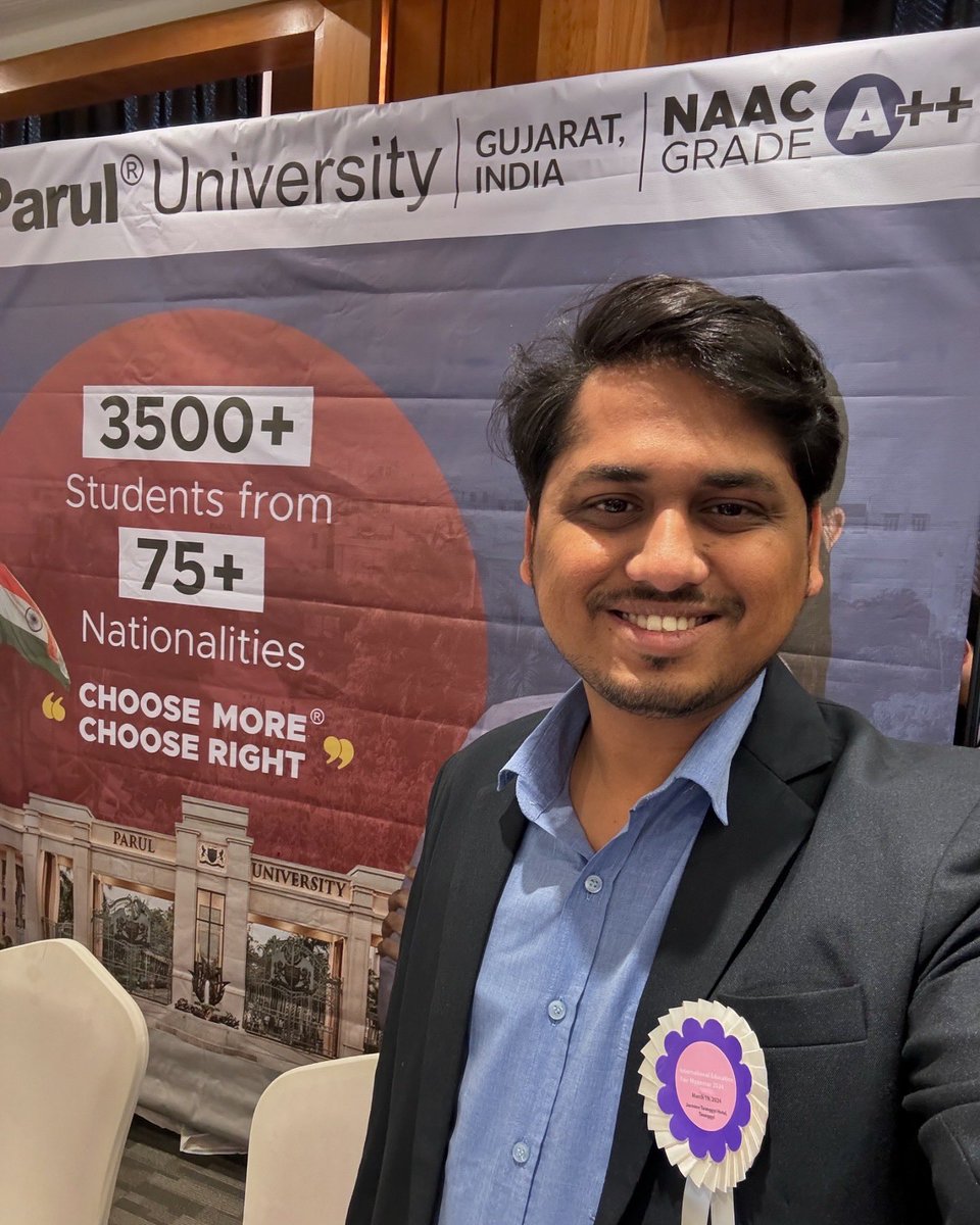 1112yash's tweet photo. Celebrating 6 years of professional life &amp; 12 incredible years at Parul University! 
From Student to Manager in the Office of International Affairs. 
Grateful for the support of our leaders &amp; the OIA team. 
Excited for the journey ahead! 🎉 

#WorkAnniversary #PU #WorkLife https://t.co/i8gfIWAqGg