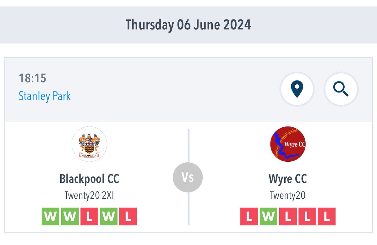 Wyre Cricket Club (@wyrecricketclub) on Twitter photo Two defeats at the weekend for the 2s but plenty to build upon. Special mention to the Bamford brothers, who at one stage looked as if they would chase down Charnock’s total.
On to T20 matters - Thursday brings about our first game of the season vs. <a href="/BlackpoolCC/">Blackpool Cricket Club</a> at Stanley Park. Two defeats at the weekend for the 2s but plenty to build upon. Special mention to the Bamford brothers, who at one stage looked as if they would chase down Charnock’s total.
On to T20 matters - Thursday brings about our first game of the season vs. <a href="/BlackpoolCC/">Blackpool Cricket Club</a> at Stanley Park.