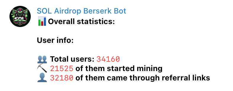 😱34K users on Day 7! We are growing AF💣🔥🔥🔥🚀

In a few days we will tell you how to boost mining speed x5-10 times❗️

You are not even prepared to what is coming in Berserk... It will blow your mind🤯