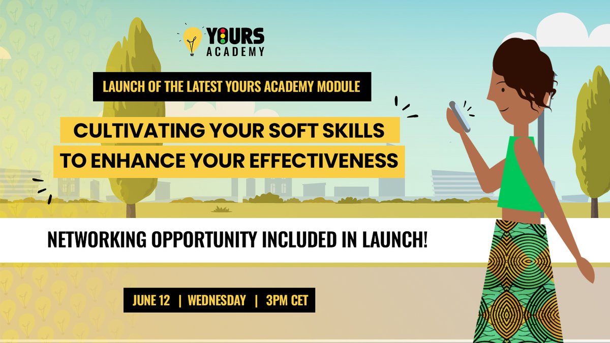 We are giving young leaders the chance to network with their peers during the launch of the latest YOURS Academy Module on the 12th of June, Wednesday, at 3pm CET 🗓  

Get new contacts and connections by attending! 

Register at: us06web.zoom.us/meeting/regist…
