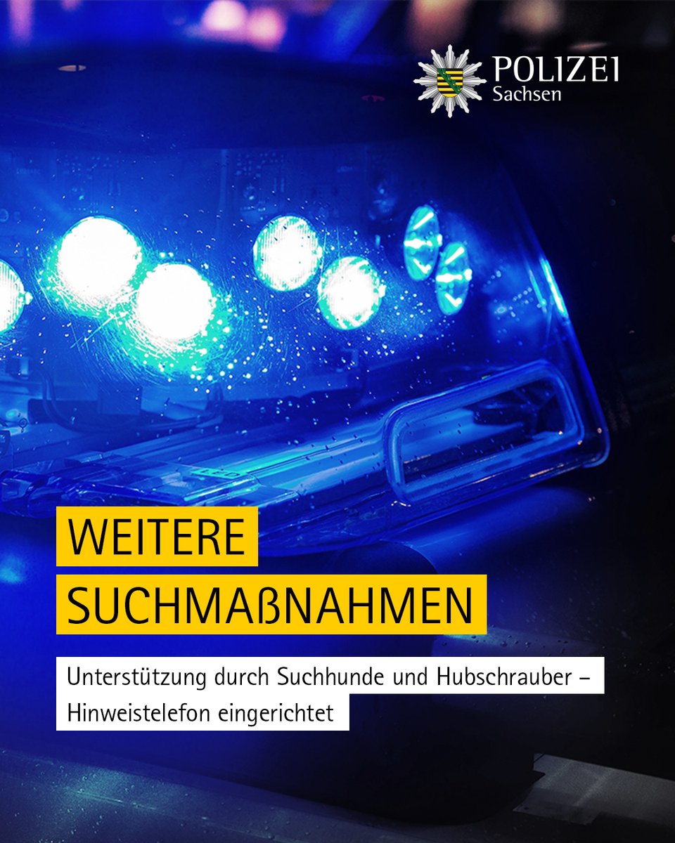 Unsere Kolleginnen und Kollegen suchen nach wie vor mit Hochdruck nach der Neunjährigen aus #Döbeln, die seit Montagmorgen als vermisst gilt. Zeugenhinweise werden ab sofort unter der Telefonnummer 0371 387-3488 bei der Chemnitzer Kriminalpolizeiinspektion entgegengenommen.
