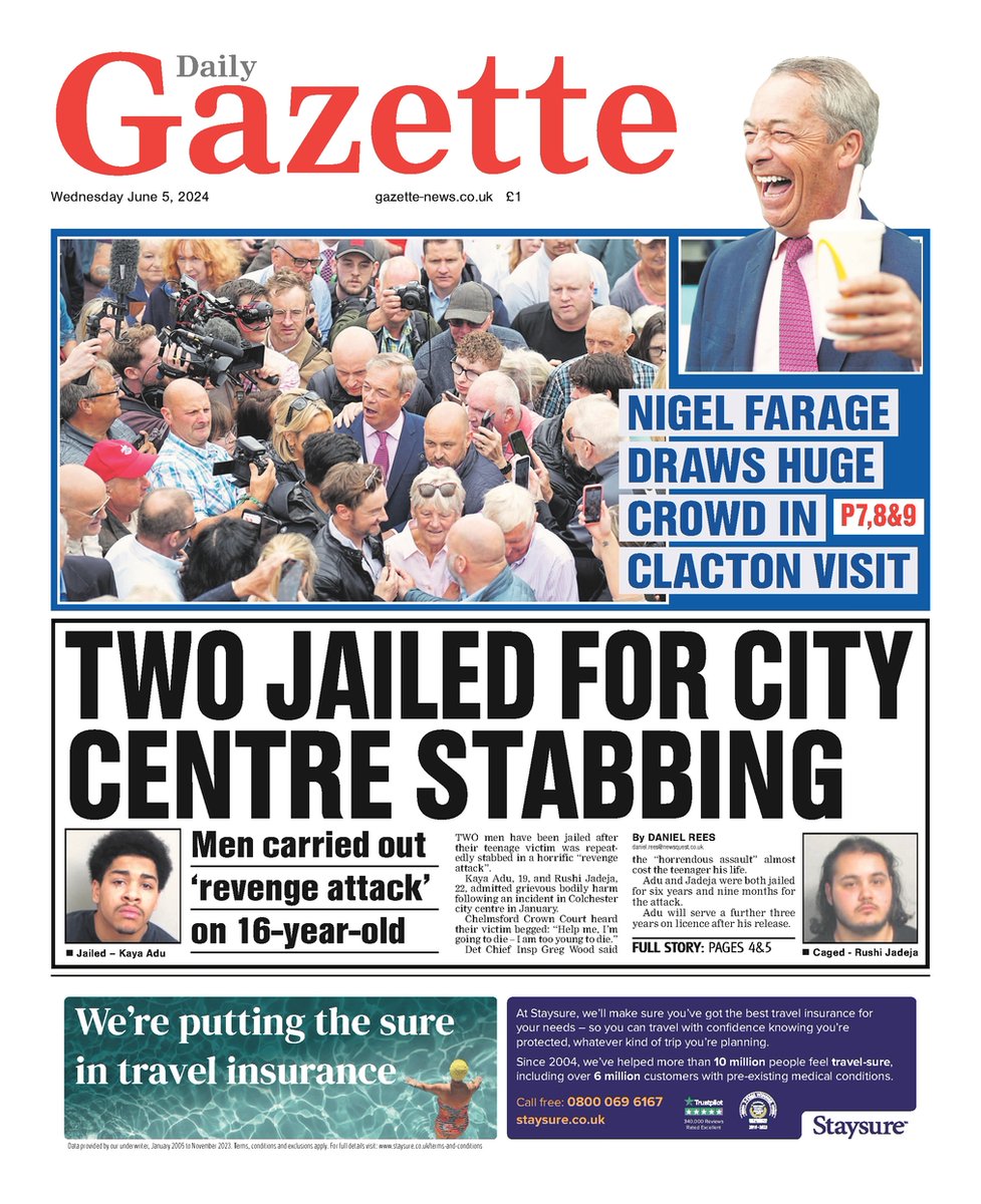 Huge thanks and well done to everyone involved in our campaign trail coverage in today's <a href="/TheGazette/">The Gazette</a> 👏 <a href="/MacaullyJourno/">Macaully Moffat</a> <a href="/HenselNatalie/">Natalie Hensel</a> <a href="/Cameron_Poole95/">Cameron Poole</a> <a href="/GaryPearson13/">Gary Pearson</a> 

Here's what went down in Clacton 👇🧵