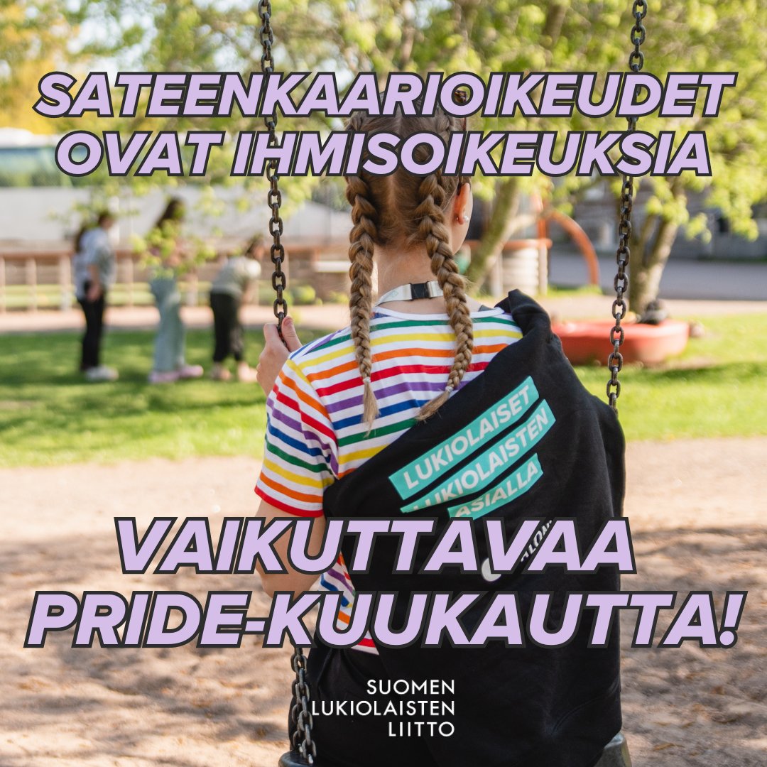 Lukiolaisten Liitto työskentelee ja vaikuttaa ihmisoikeuksien puolesta – tänään ja joka päivä.

Hyvää Pride-kuukautta! 🏳️‍🌈🏳️‍⚧️

#PrideMonth #Pride