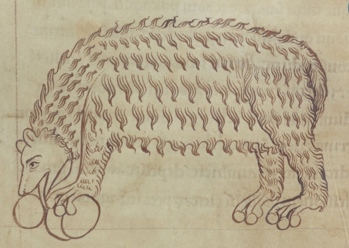 A bear licking its cub into shape, after being born formless. Many such images feature in medieval manuscripts.

Source: Cambridge University Library, Ii.4.26, folio 13v