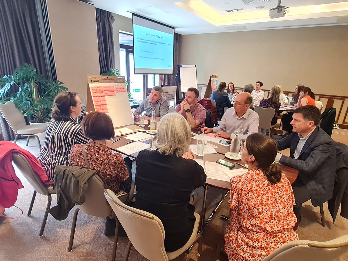 ENACtStudy's tweet photo. Thanks to all who took part in our recent stakeholder workshop on the Development of a  Model of Care to improve the Management of Osteoarthritis in Primary Care in Ireland. Wonderful to have so many attendees on the day! @hrbireland @helfrench @cunninghamjoice @RCSI_Physio https://t.co/TkyikbfpZ8