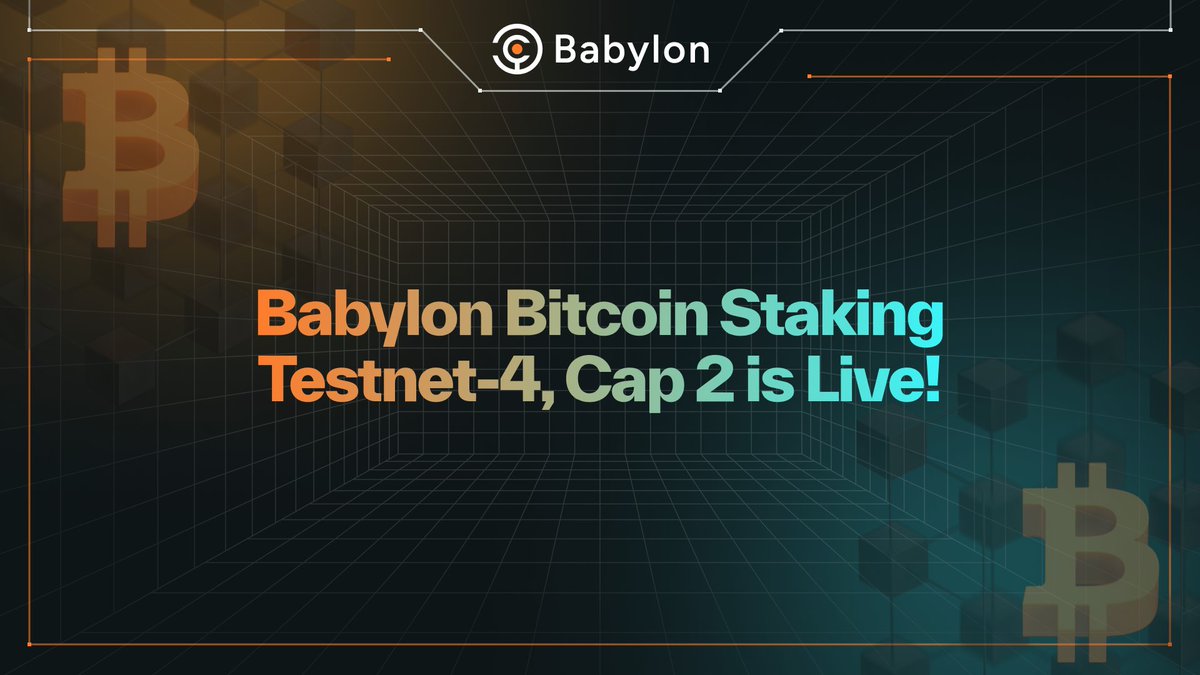 babylonlabs_io's tweet image. 🔶🔒Babylon Bitcoin Staking Testnet-4, Cap 2 is LIVE! 

⚡️btcstaking.testnet.babylonchain.io 

The gates are open - go participate in the Bitcoin staking revolution! 🏃💨