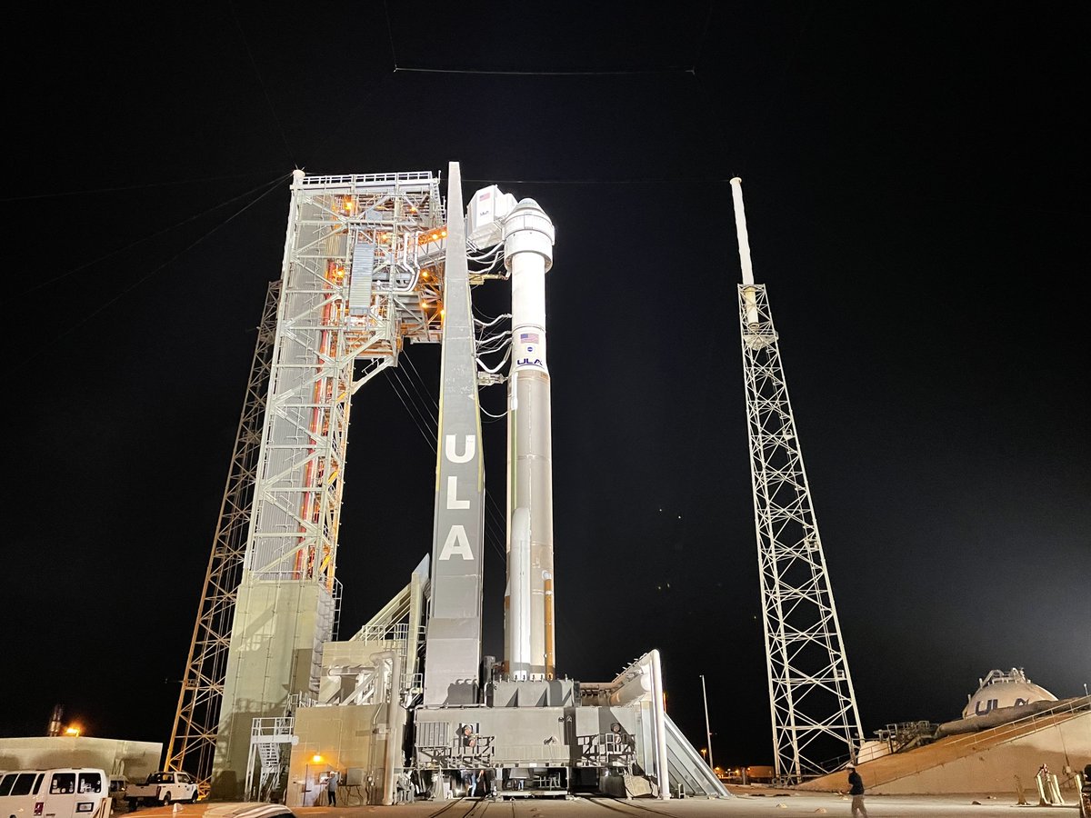 ulalaunch's tweet image. The ULA launch team is authorized to begin cryogenic propellant loading operations as today's #AtlasV countdown proceeds without a hitch. Weather is 90% favorable to launch the @BoeingSpace #Starliner on the Crew Flight Test (#CFT) for @NASA's @Commercial_Crew at 10:52amEDT (1452…