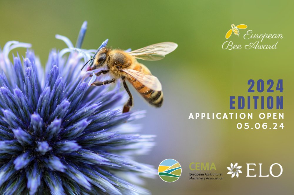 🐝 The European Bee Award 2024 is here! 🐝
We reward innovative projects protecting #bees and wild #pollinators to preserve #biodiversity.
Launched by <a href="/EULandownersOrg/">European Landowners' Organization</a> and <a href="/CEMAagri/">CEMA-agri</a>, this award celebrates impactful projects across Europe. 🌍
Apply now 🔗 europeanlandowners.org/awards/bee-awa…