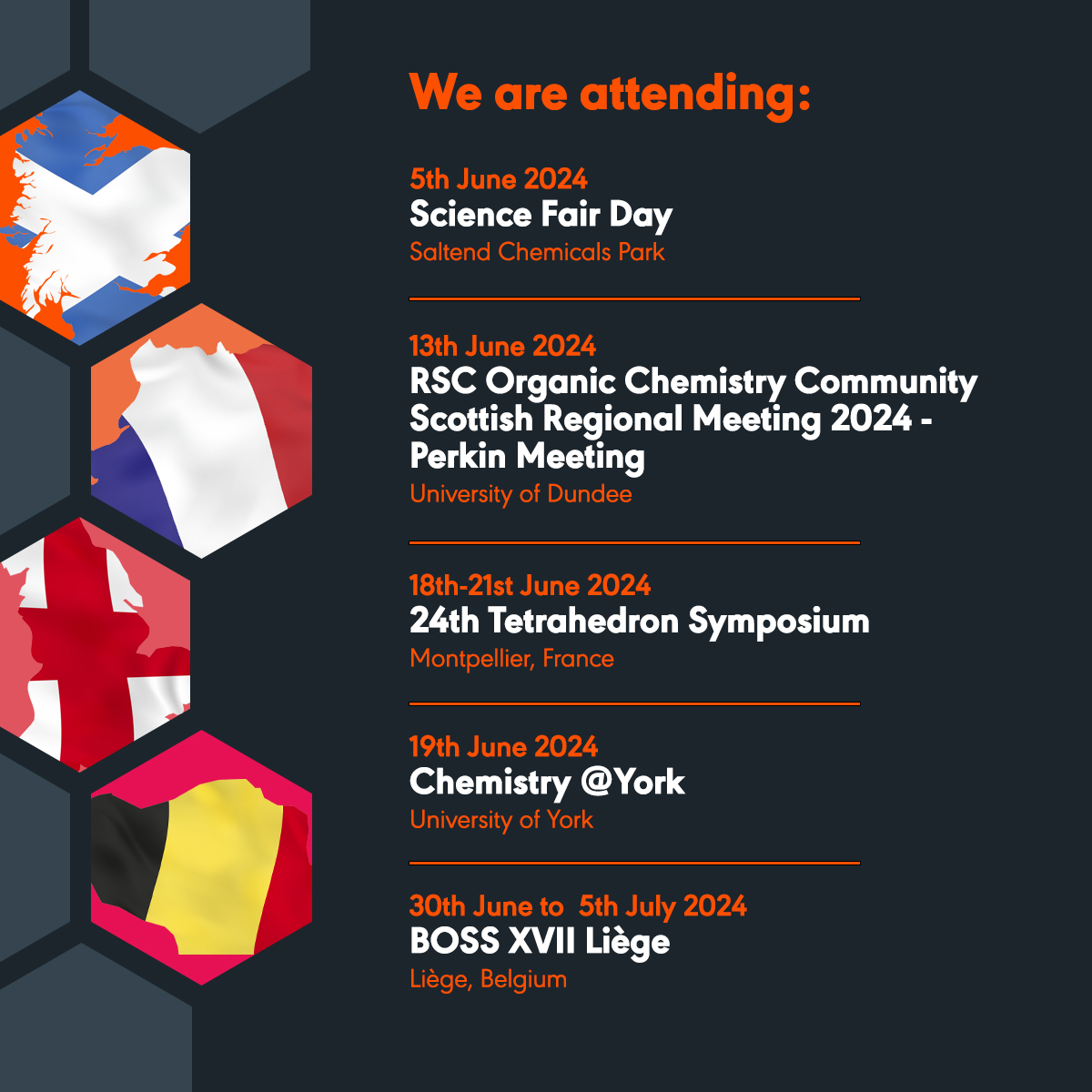 The June edition of Find Fluorochem consists of SIX events across the UK and France! 

Right at the end of the Month we are paying a visit to Belgium for the BOSS XVII Liège 😊 

#Fluorochem #FindFluorochem #Events #EventsinJune #EventMarketing