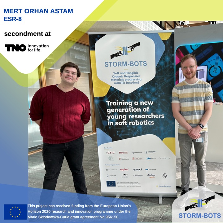 Secondments continue in STORM-BOTS! Mert Orhan Astam (ESR-8) has completed his secondment to <a href="/TNO_Research/">TNO Research</a>-<a href="/HolstCentre/">Holst Centre</a>  with Dr Jeroen Sol as secondment supervisor.

@MSCActions #secondments #ITN <a href="/REA_research/">European Research Executive Agency</a>