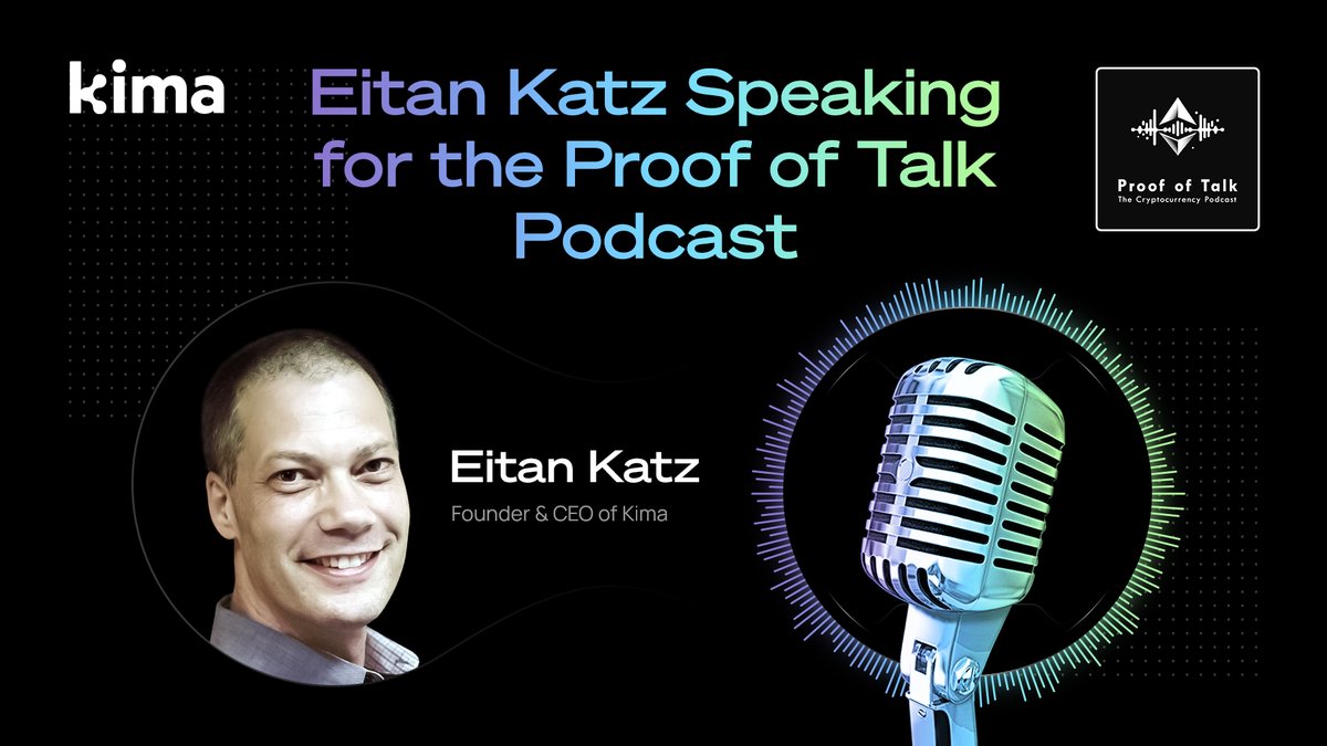 KimaNetwork's tweet photo. 🎧Kima Rocks Proof of Talk Podcast! 🚀🎧

On April 4th,  Kima’s Founder & CEO, @eitank,  was talking with Andrei Badoiu for @proofoftalk 

Boasting more than 12K followers across its Youtube, Medium, and Twitter, Proof of Talk 🌟 is a popular podcast all about crypto, blockchain, tech, and founders sharing exciting alpha about their blockchain projects.

Curious about what Eitan shared? 🤔

📌  Join an  in-depth conversation surrounding Kima’s tech, vision, and community here:

🌟Spotify:  https://t.co/8ZJk2DALNn

🌟Apple Music: https://t.co/hnIHwupZ6s

🌟YouTube: https://t.co/NVingrxvUP