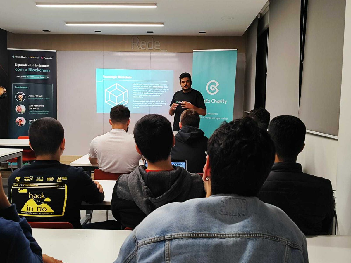 CoinExCharity's tweet image. 🎉 Congrats on the successful blockchain charity lecture we co-hosted with @polkadot_brasil at ITA University in Brazil! 🇧🇷
📚 Over 50 students participated in the event. 🌟🙌🚀
@coinexcom @CoinexPortugues
#CoinExCharity #CoinExShape #CoinExCharityLecture