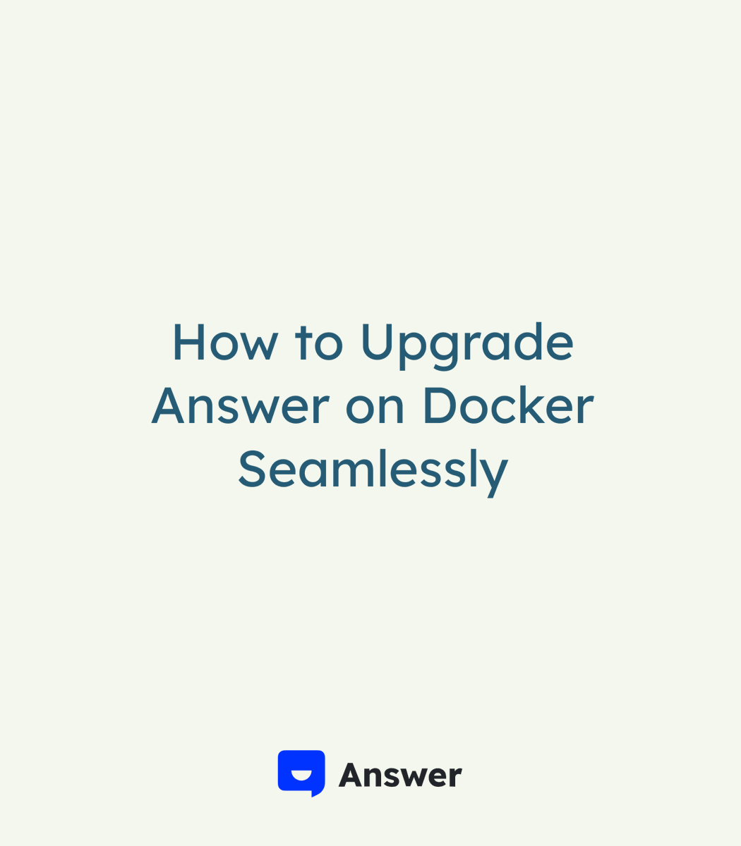AnswerDev's tweet image. Is your #ApacheAnswer the latest version?
If not, check this guide to upgrade on #Docker.
🚫Data loss
✅Keep data safe
🥳Update and enjoy the latest version.
#OpenSource #Upgrade