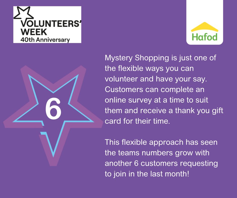 We would like to thank our Mystery Shoppers this Volunteers' Week 24. 🥳

Our Mystery Shoppers kindly volunteer their time to help feedback to improve our services.

#volunteersweek
