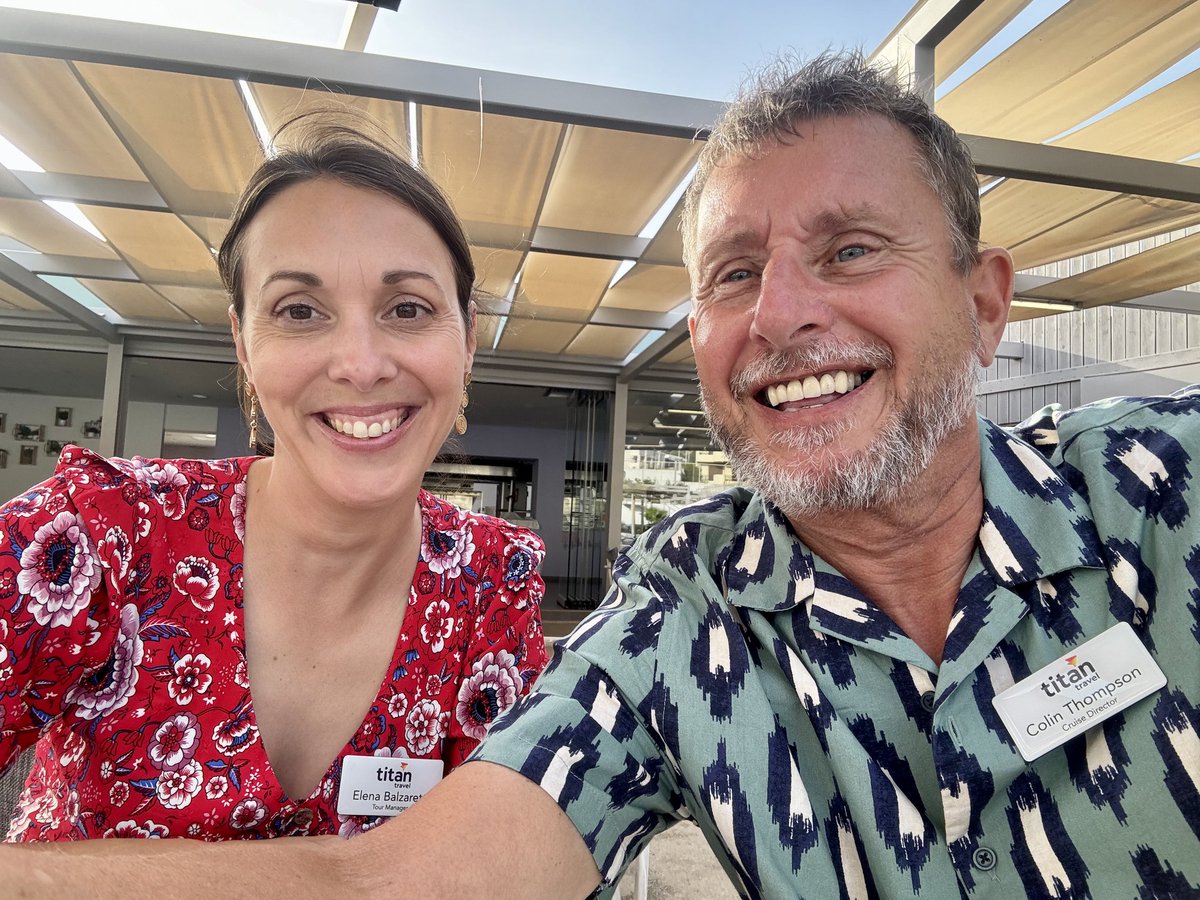 Every so often our hard-working Titan Tour Managers bump into each other on the road. Thank you to Titan's Colin for sharing this lovely moment when he bumped into fellow Tour Manager Elena in Rhodes ahead of leading our Greek Island Medley tour 🇬🇷 🌊

#titantravel #titantours