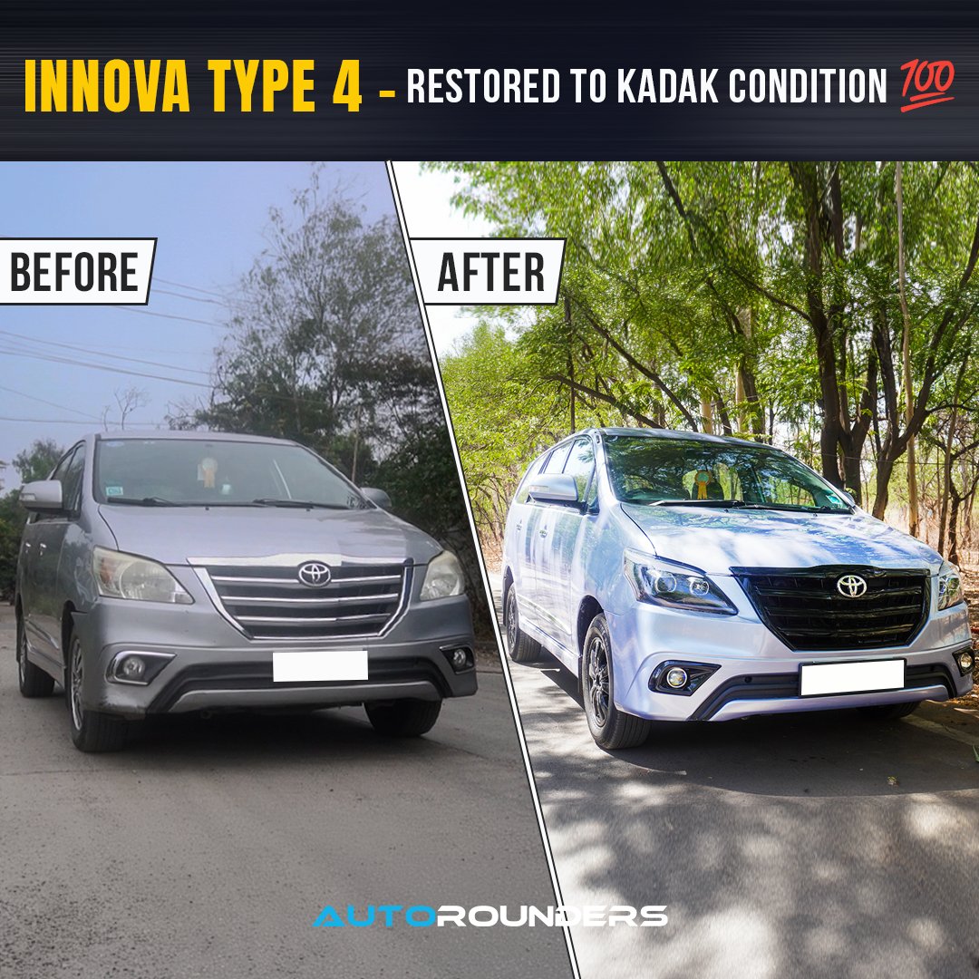 Autorounders's tweet photo. Autorounders restored this Innova Type 4 to the latest version!🤯

Check out the full video here:

https://t.co/LdJImeENAO

#Autorounders #Fortuner #CarModification #CarPaint #PaintJob #InteriorCustomization #CarCustomization #Mumbai #Pune #Hyderabad #ThaneGBRoad https://t.co/xXxrICRPLT