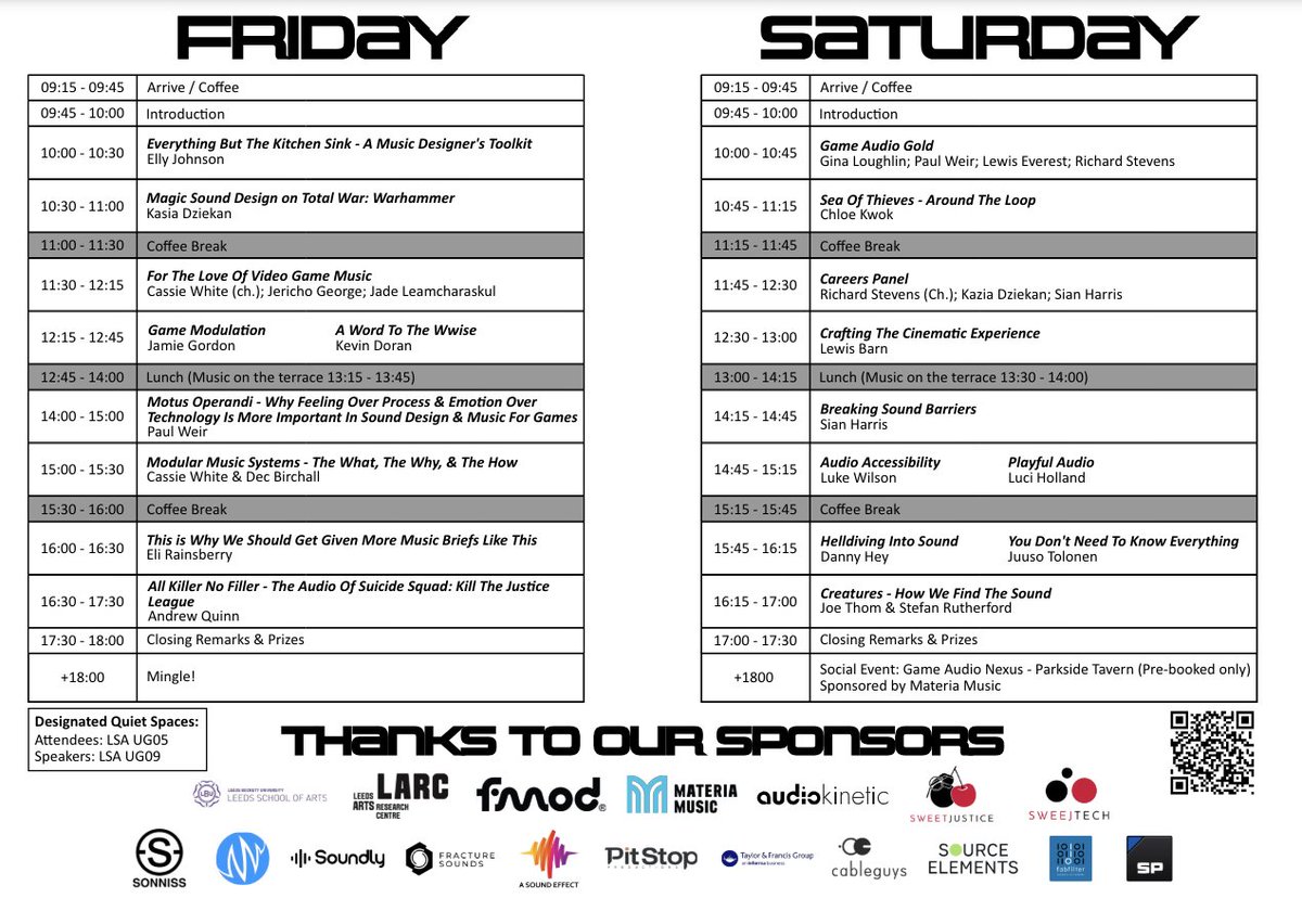 Leeds School of Arts (@lbu_lsa) on Twitter photo 2 the next generation of #gameaudio designers & researchers.
The Games Audio Symposium 24 drops 07/08.06.24 <a href="/leedsbeckett/">Leeds Beckett</a>
Examining the process & practice of creating audio 4 video games.
🎟️gameaudiosymposium.com
#panels #networking #industry #research #demonstrations #taks 2 the next generation of #gameaudio designers & researchers.
The Games Audio Symposium 24 drops 07/08.06.24 <a href="/leedsbeckett/">Leeds Beckett</a>
Examining the process & practice of creating audio 4 video games.
🎟️gameaudiosymposium.com
#panels #networking #industry #research #demonstrations #taks