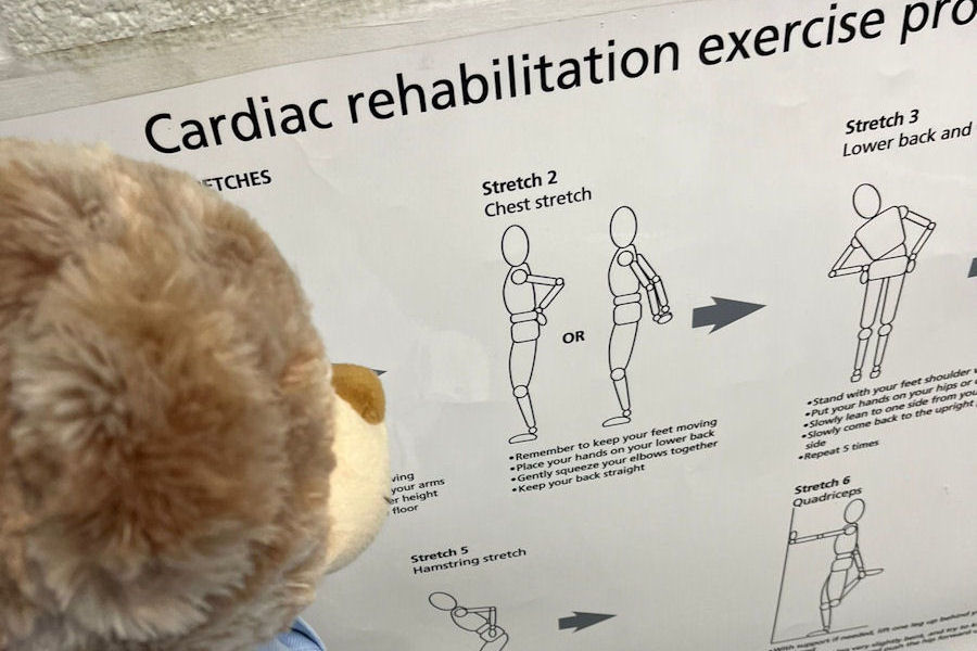 OUHospitals's tweet photo. To celebrate the 40th #VolunteersWeek 3-9 June 'Buttons' the OUH #Volunteer Teddy has been up at Leys Pools and Leisure Centre @LeysPools to find out more about our cardiac rehabilitation heart failure exercise programme ❤️🩹
#OneTeddyOneOUH #OneTeamOneOUH @volunteeroxon @NCVO https://t.co/nonlJll7ay