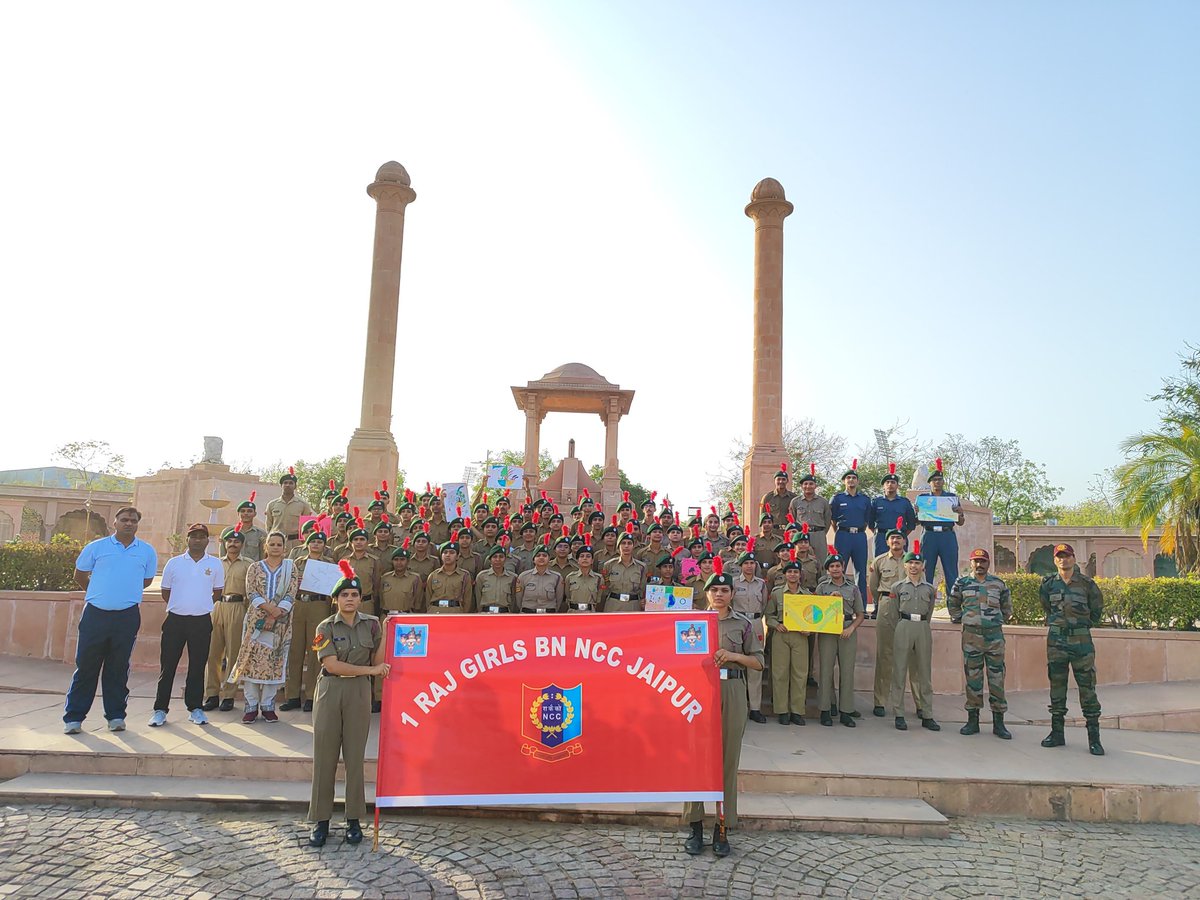 umc_ncc's tweet photo. On June 5th, 2024, the NCC army wing cadets of Uni Maharani College, Jaipur, stepped up this "World Environment Day" with an awareness rally for the Tide Turners Plastic Challenge. Together, we're turning the tide against plastic pollution and creating a cleaner, greener planet. https://t.co/zf3kSLMnGt