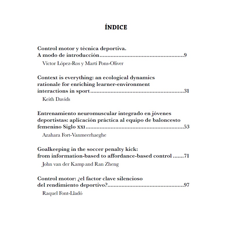 📙 PUBLICACIÓ LLIBRE

La Càtedra d'Esport i Educació Física - Centre d'Estudis Olímpics ha publicat el llibre Control motor y técnica deportiva. Del laboratorio a la pista. El llibre és un recull d’articles científics realitzats pels diferents especialistes esportius (1/2)