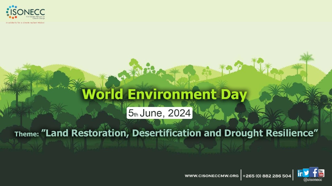 cisonecc_malawi's tweet image. 🌍 This #WorldEnvironmentDay, let's focus on "Land Restoration, Desertification, and Drought Resilience." With 40% of our planet's land degraded, it's time to take action! Together, we can restore ecosystems and secure a sustainable future for all. #ActNow #RestoreOurEarth #UNCCD