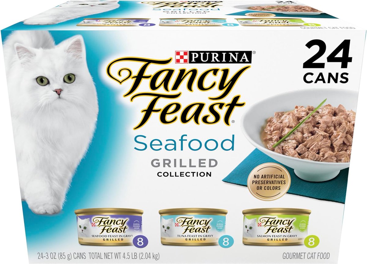 MrTrietOfficial's tweet photo. @cutestscats Purina Fancy Feast Grilled Wet Cat Food Seafood Collection in Wet Cat Food Variety Pack https://t.co/MxwWtwzXGM https://t.co/5J8CtdoCn9