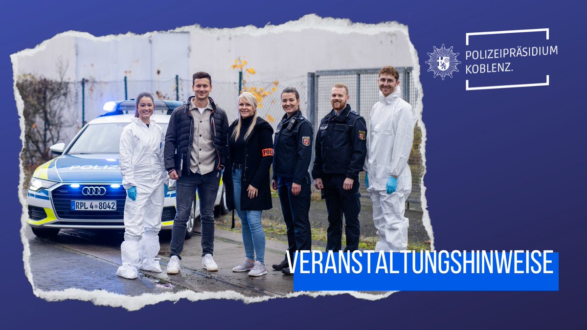 Wusstet ihr, dass wir einen Kalender für Veranstaltungen im Bereich des Polizeipräsidiums #Koblenz haben? 🗓️➡️ s.rlp.de/GZmp6 Ob Tage der offenen Tür, Bewerbertrainings, die auf unser Auswahlverfahren vorbereiten oder Berufsinfomessen: Hier findet ihr alle Termine!