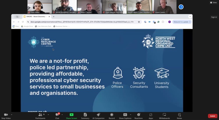 BoostInfo's tweet photo. Today’s Boost Discovery Session star was Paul Benson, client relationship manager @northwestcrc.

@northwestcrc is a provider of the Lancashire Cyber Security Programme, a police backed, fully funded, 12 month programme for up to 150 Lancashire businesses.
https://t.co/pSwtNdNbB7 https://t.co/9dgw55d42F