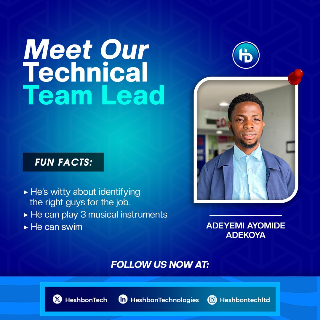 HeshbonTech's tweet photo. Hey Everyone!!!

Meet our technical team lead!

#heshbontechnologies #softwwaredeveloper #explorepage https://t.co/DzyG8AB77L