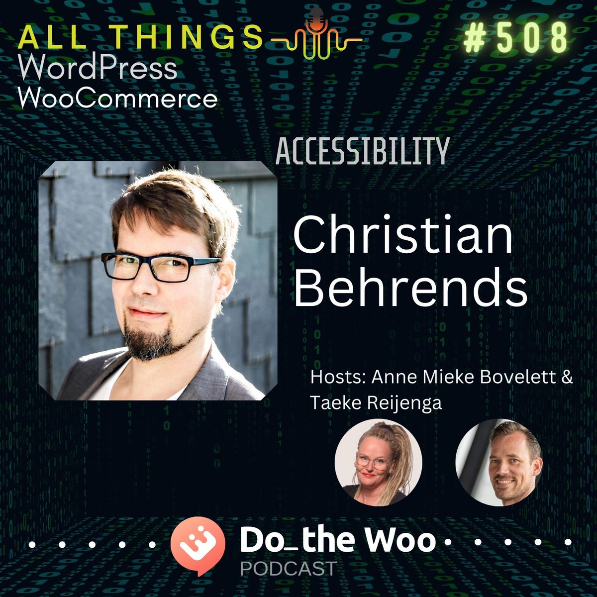 OpenChannelsFM's tweet photo. In today's Accessibility series on All Things WordPress and WooCommerce, hosts @Bovelett and @taekereijenga have a conversation on the importance of web accessibility with guest @webdevtrust   https://t.co/cbf06pconp https://t.co/OxhwwvfO2d