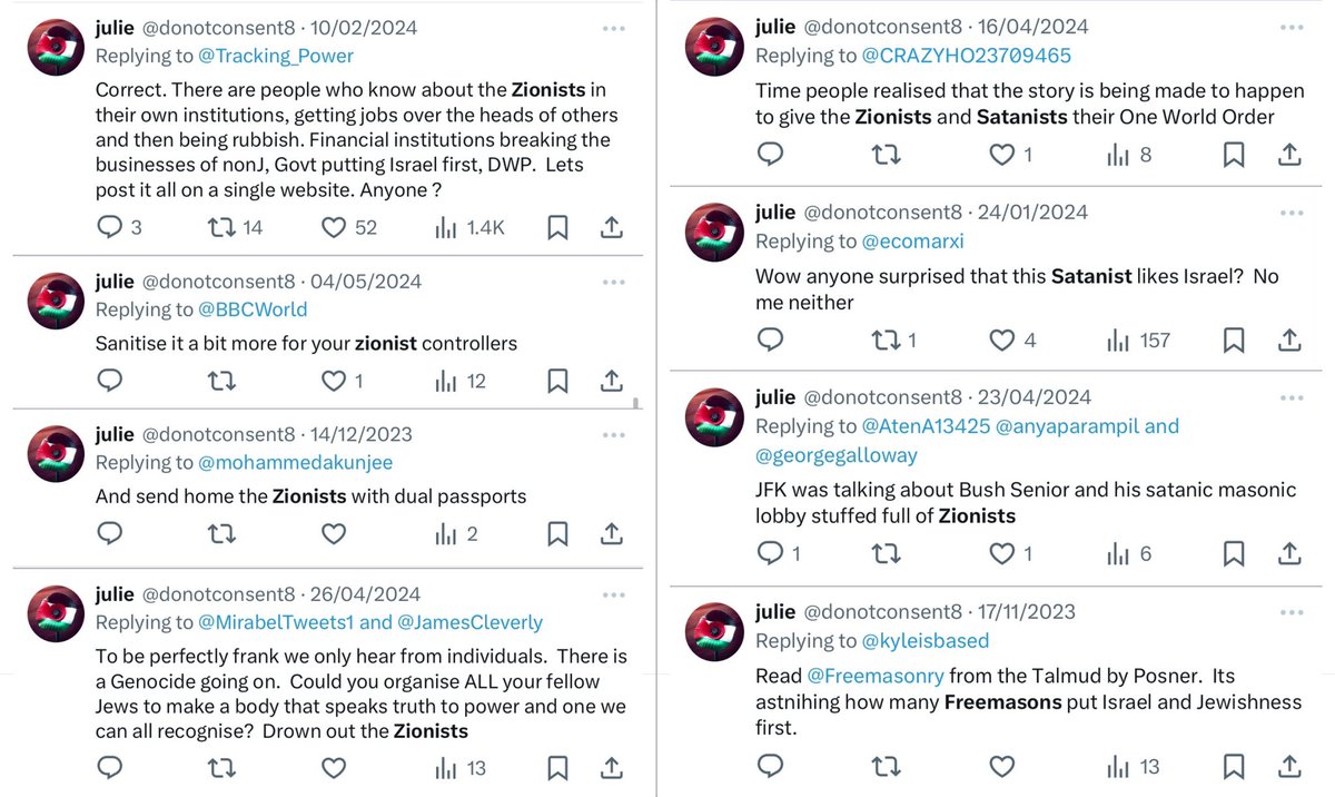 What to do if someone believes Jews are plotting with Freemasons, Satanists and paedophiles to take power and establish a New World Order? Suggest they team up with Galloway &amp; Williamson and stand for parliament! Meet Julie Lowe, the <a href="/WorkersPartyGB/">Workers Party of Britain</a> candidate in Chesterfield. 1/2