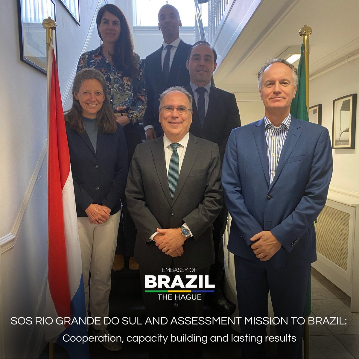 🇧🇷🇳🇱 Cooperação Brasil-Países Baixos: criação de estrutura resiliente para gerenciar desastres naturais relacionados à mudança climática no contexto das inundações no RS, com o objetivo de proporcionar estabilidade e segurança a longo prazo. 
<a href="/DutchMFA/">Dutch Ministry of Foreign Affairs 🇳🇱</a> <a href="/NBSOBrazil/">NBSO Belo Horizonte</a> <a href="/RVO_Nederland/">Rijksdienst voor Ondernemend Nederland</a>