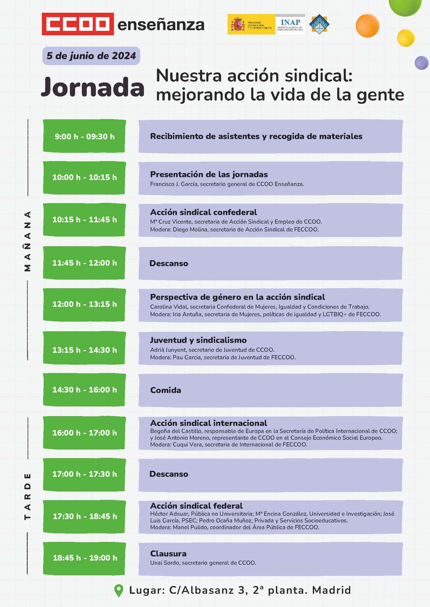 La secretaria confederal de Mujeres, Igualdad y Condiciones de Trabajo <a href="/CarolinaVidal_L/">Carolina Vidal López</a> de CCOO participa en la jornada "Nuestra acción sindical: mejorando la vida de la gente" <a href="/feccoo/">CCOO Enseñanza</a> <a href="/iriaantu/">iriaantu</a>
