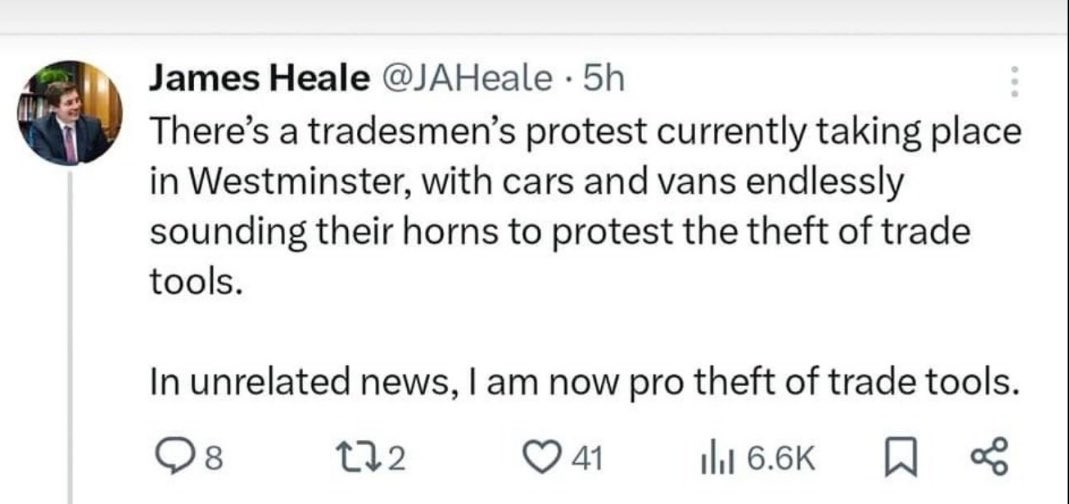 P B Plumber (@pbplumber) on Twitter photo Have you gone into hiding <a href="/JAHeale/">James Heale</a> ?
We are all waiting for you to own what you said, either stand by it or apologise for it….
<a href="/spectator/">The Spectator</a> <a href="/GasManGod/">The Gas Man Cometh ✝️</a> Have you gone into hiding <a href="/JAHeale/">James Heale</a> ?
We are all waiting for you to own what you said, either stand by it or apologise for it….
<a href="/spectator/">The Spectator</a> <a href="/GasManGod/">The Gas Man Cometh ✝️</a>