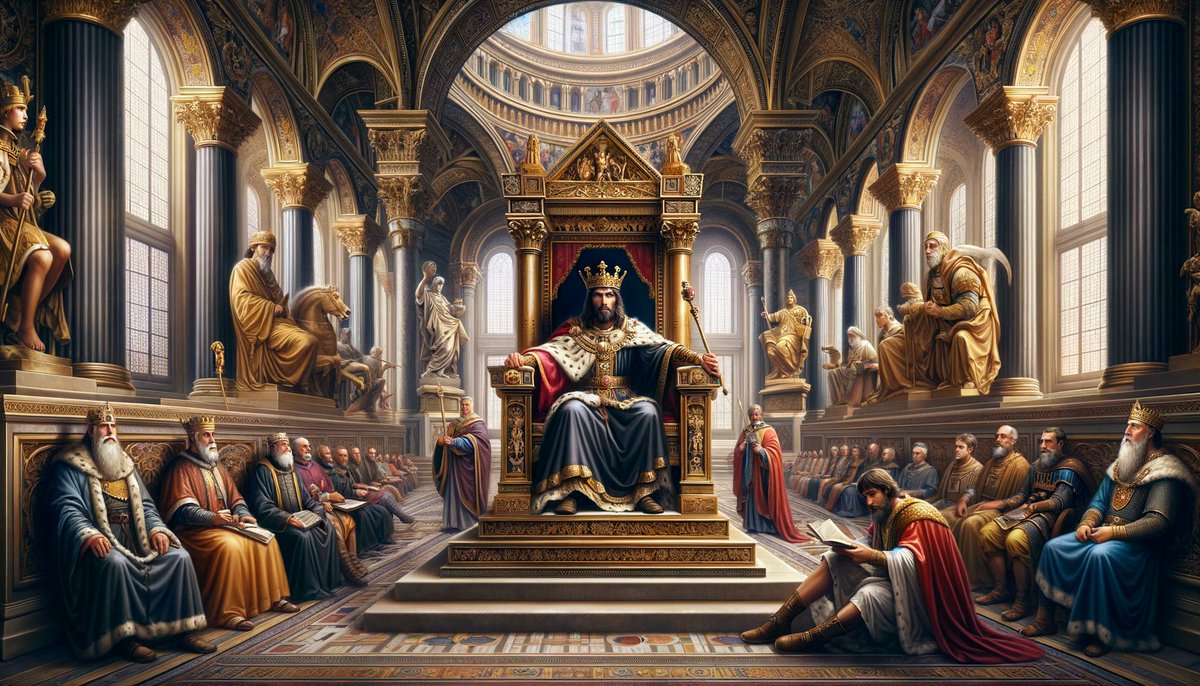 HistoryRelivedS's tweet photo. The Rule of Charlemagne: Charlemagne, also known as Charles the Great, was King of the Franks and Lombards and Emperor of the Carolingian Empire. His reign (768-814 AD) marked the Carolingian Renaissance, a revival of art, culture, and learning based on classical models. Born around April 2, 747, Charlemagne was the son of Pepin the Short and Bertrada of Laon. His ascent to power began when he inherited the Frankish kingdom from his father in 768. Over the next several decades, Charlemagne expanded his empire through a series of military campaigns, eventually controlling much of Western Europe, including modern-day France, Germany, Switzerland, Austria, and the Low Countries.

One of Charlemagne's significant achievements was the unification of a large part of Europe under his rule, which hadn't been seen since the Roman Empire. He conducted numerous military campaigns to achieve this, including the conquest of the Lombard Kingdom in Italy, campaigns against the Saxons in Northern Germany, and the expansion into Spain. His military success not only enlarged his empire but also spread Christianity, as he often forced conversion on conquered peoples.

Charlemagne's reign also saw the establishment of a more centralized form of government. He delegated authority to local rulers but maintained control through a system of counts and officials known as missi dominici, who ensured that his directives were followed throughout the empire. This helped stabilize and administer the vast territories under his control.

A notable aspect of Charlemagne's rule was his commitment to the revival of learning and culture, known as the Carolingian Renaissance. He established a palace school at Aachen, where scholars from all over Europe were invited to teach and study. This school became a center for the preservation and copying of classical texts, which might have otherwise been lost. Charlemagne himself was an advocate of education and attempted to learn to read and write, although he never fully mastered these skills.

Charlemagne also made significant contributions to the standardization of Christian practices. He worked closely with the papacy, and in 800 AD, Pope Leo III crowned him Emperor of the Romans. This event marked the fusion of Roman, Christian, and Germanic elements that would shape the future of Europe. Charlemagne's legal reforms included the codification of laws and the issuance of capitularies, which were royal decrees covering a wide range of administrative, legal, and ecclesiastical matters.

Charlemagne's impact extended beyond his death on January 28, 814. His empire was eventually divided among his grandsons, leading to the formation of several European kingdoms.