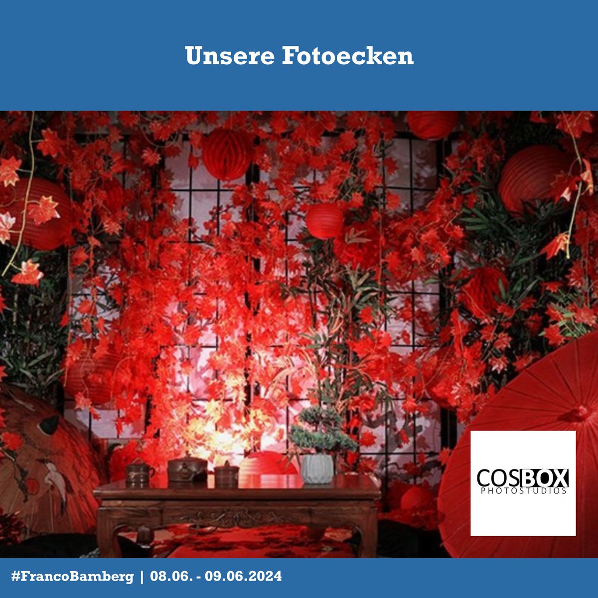 Franco Bamberg (@francobamberg) on Twitter photo Auch in diesem Jahr wird es bei uns wieder einige Fotoboxen geben, um euer Cosplay in Szene setzen zu können.
Hierfür gilt ein riesiges Dankeschön an <a href="/Cosboxstudios/">CosBox Studios</a> die wieder einmal Teil unserer Con sein werden. 💕 Auch in diesem Jahr wird es bei uns wieder einige Fotoboxen geben, um euer Cosplay in Szene setzen zu können.
Hierfür gilt ein riesiges Dankeschön an <a href="/Cosboxstudios/">CosBox Studios</a> die wieder einmal Teil unserer Con sein werden. 💕