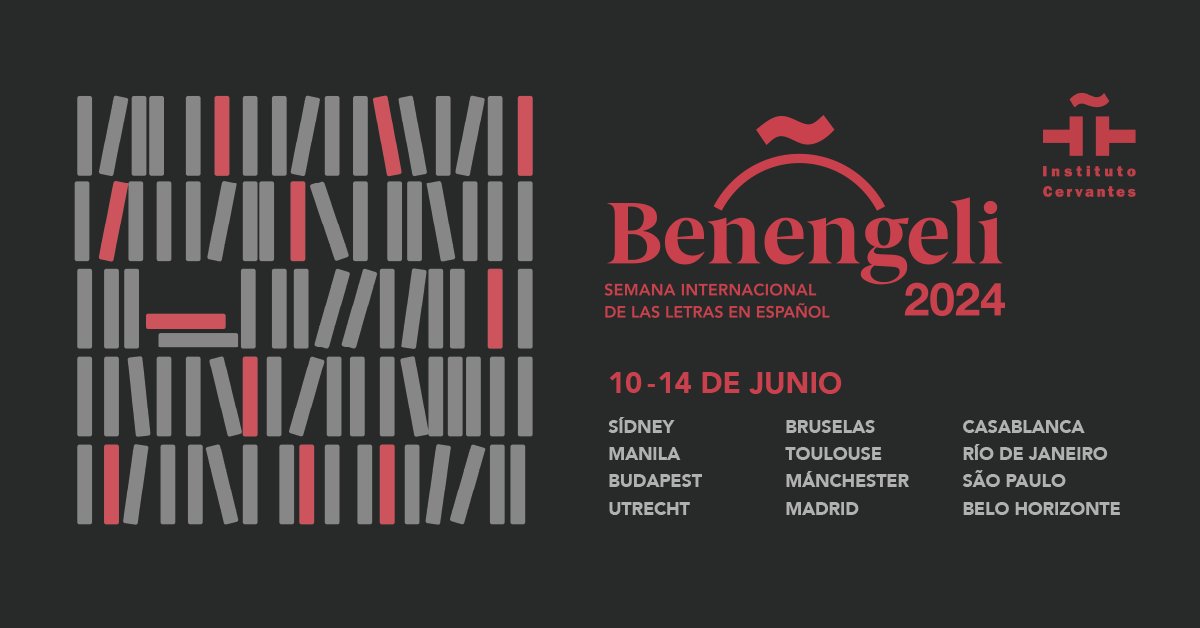 #Benengeli2024 - Join us from June 10-14 for a unique global Spanish-language event with over 110 authors from 25 countries that will discuss, reflect, and celebrate the Spanish language, exploring the theme “Literature: humour or tragedy.” 🎭

Learn more: cvc.cervantes.es/benengeli/24/p…