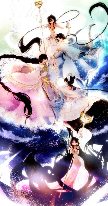 15周年おめでとう!過去絵ですが、マギな人たちとアルマトランの皆さんが大っっっっ好きでした!これからも大好きだー! アニメ3期、生涯待ってます #マギ15周年おめでとう