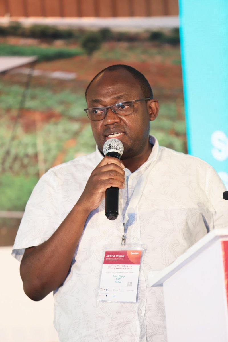 SNVEthiopia's tweet photo. 🗣️ Alemayehu Zeleke from SNV Ethiopia, John from SNV Kenya, and Grace from SNV Uganda are presenting updates on sustainable energy solutions. Stay tuned for their insights! #SEFFALearning  #SEFFALearning #SustainableEnergy #Ethiopia #SNV_Kenya #SNV_Uganda #GIZ_Uganda https://t.co/8gbJDxQp5L