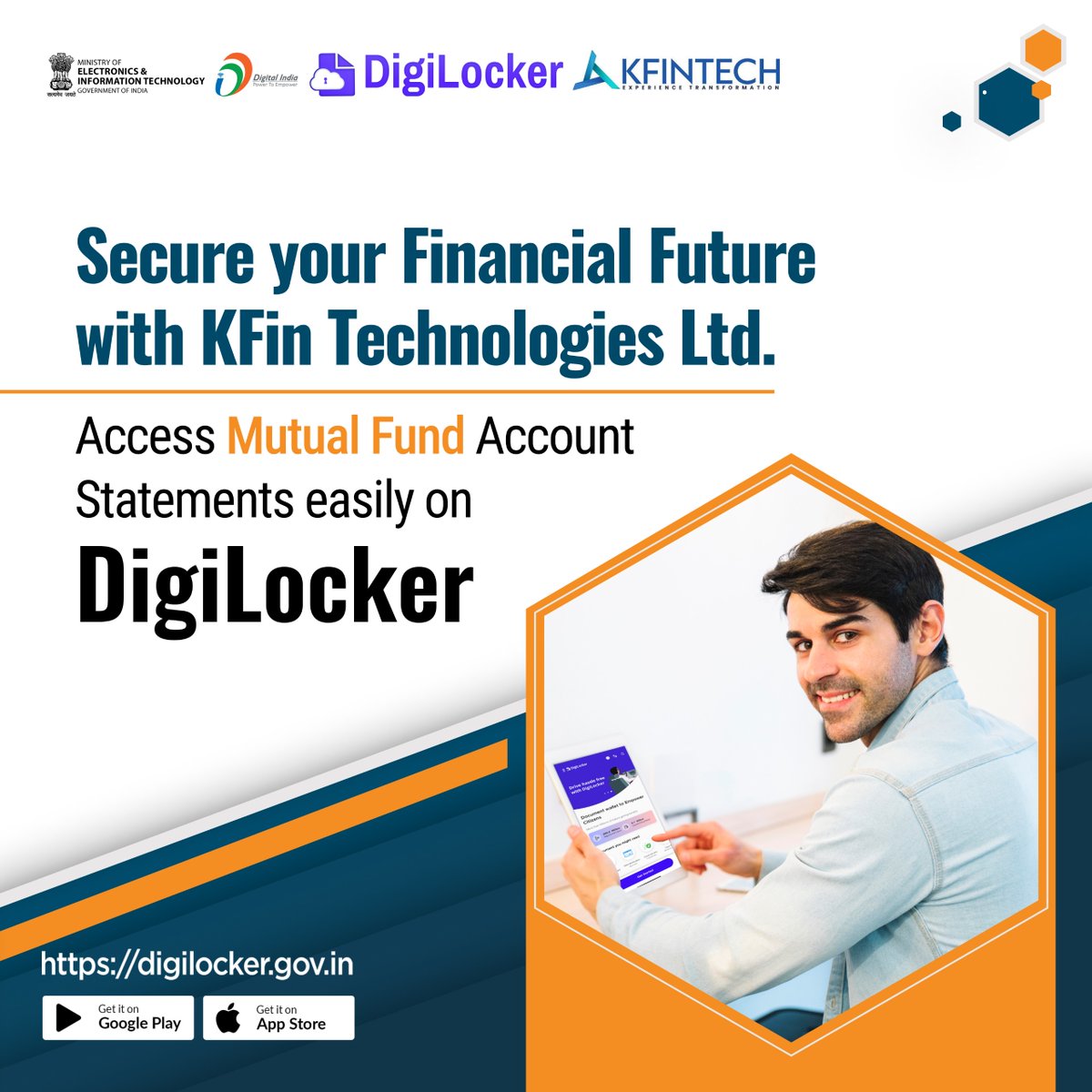 digilocker_ind's tweet photo. Secure your financial future with KFin Technologies Ltd.! Easily access your Mutual Fund Account Statements hassle-free on #DigiLocker. https://t.co/Y8SaVNAAha
#DigitalIndia #paperless #KFintech #mutualfunds #accountstatement https://t.co/r1jbnY0OE9