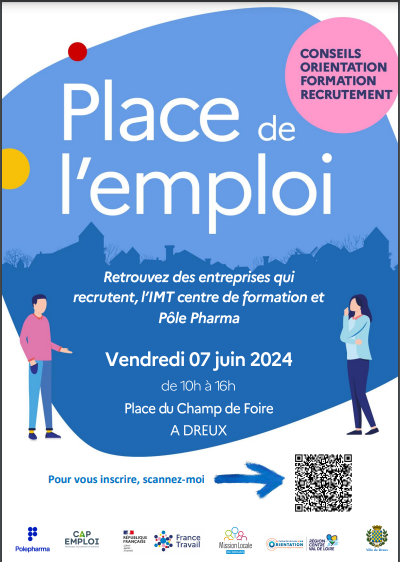 🗓️ #AvecFranceTravail et <a href="/Polepharma/">Polepharma</a> , venez à la rencontre des entreprises et des organismes de formation du secteur pharmaceutique vendredi 7 juin de 10h à 16h à #Dreux. De nombreuses informations et opportunités à saisir pour vous orienter, vous former ou trouver un emploi 😀