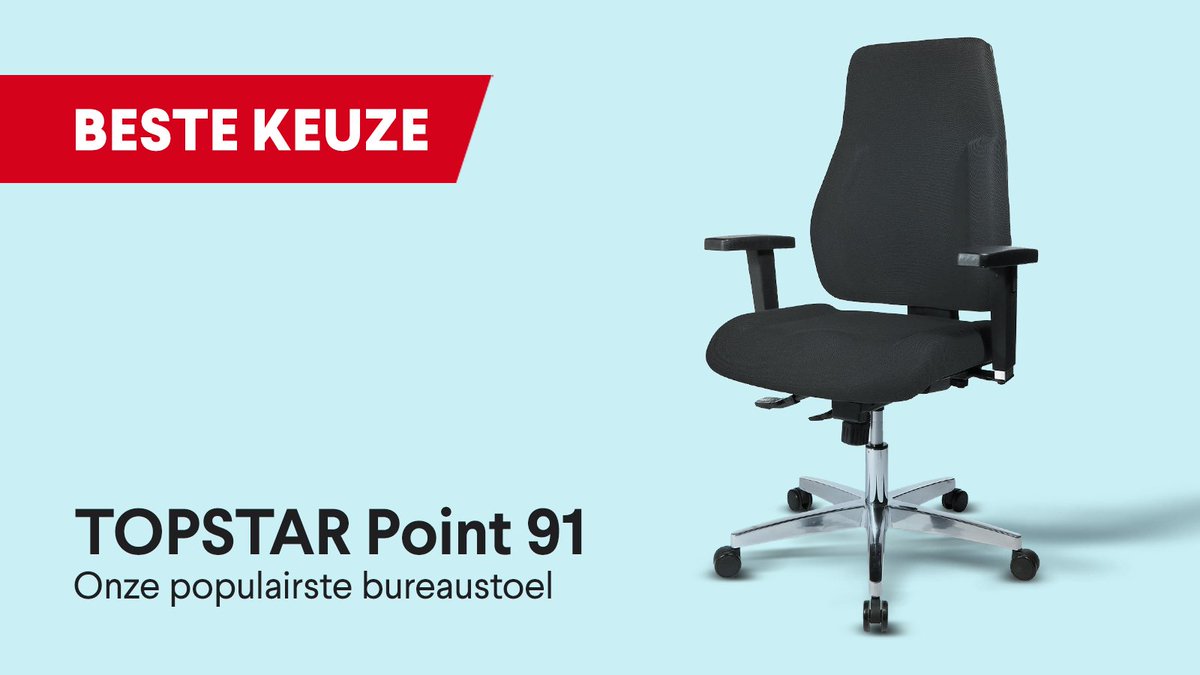 Zit comfortabel én voor de beste prijs in de markt met onze bestseller de TOPSTAR Point 91. Deze bureaustoel is optimaal   voor dagelijks gebruik op kantoor of thuis. Beschikbaar in diverse kleuren. officecentre.nl/search?directS…