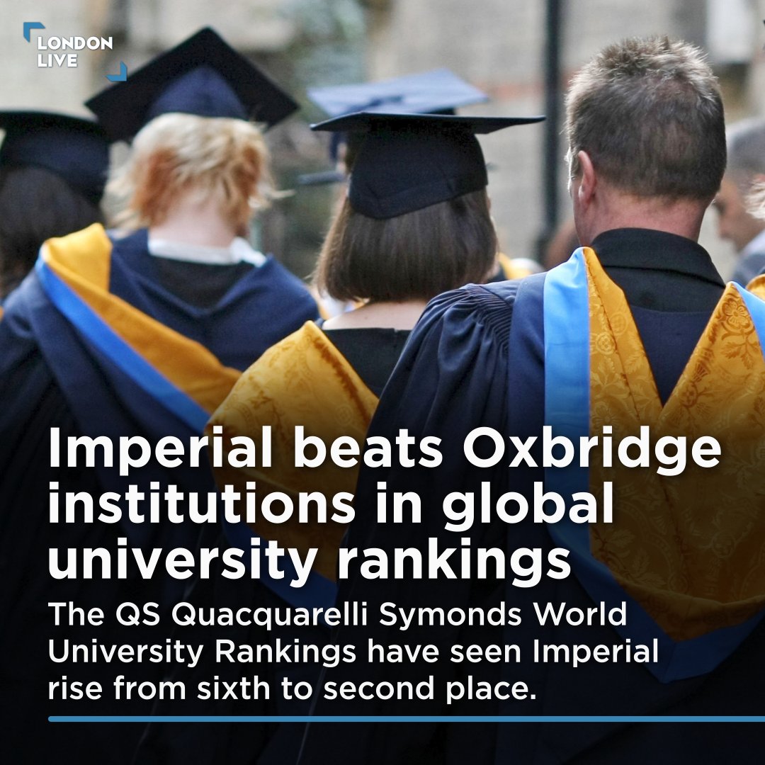 Imperial College London has been placed higher than the Universities of Oxford and Cambridge in global rankings.

The QS Quacquarelli Symonds World University Rankings have seen Imperial rise from sixth to second place.